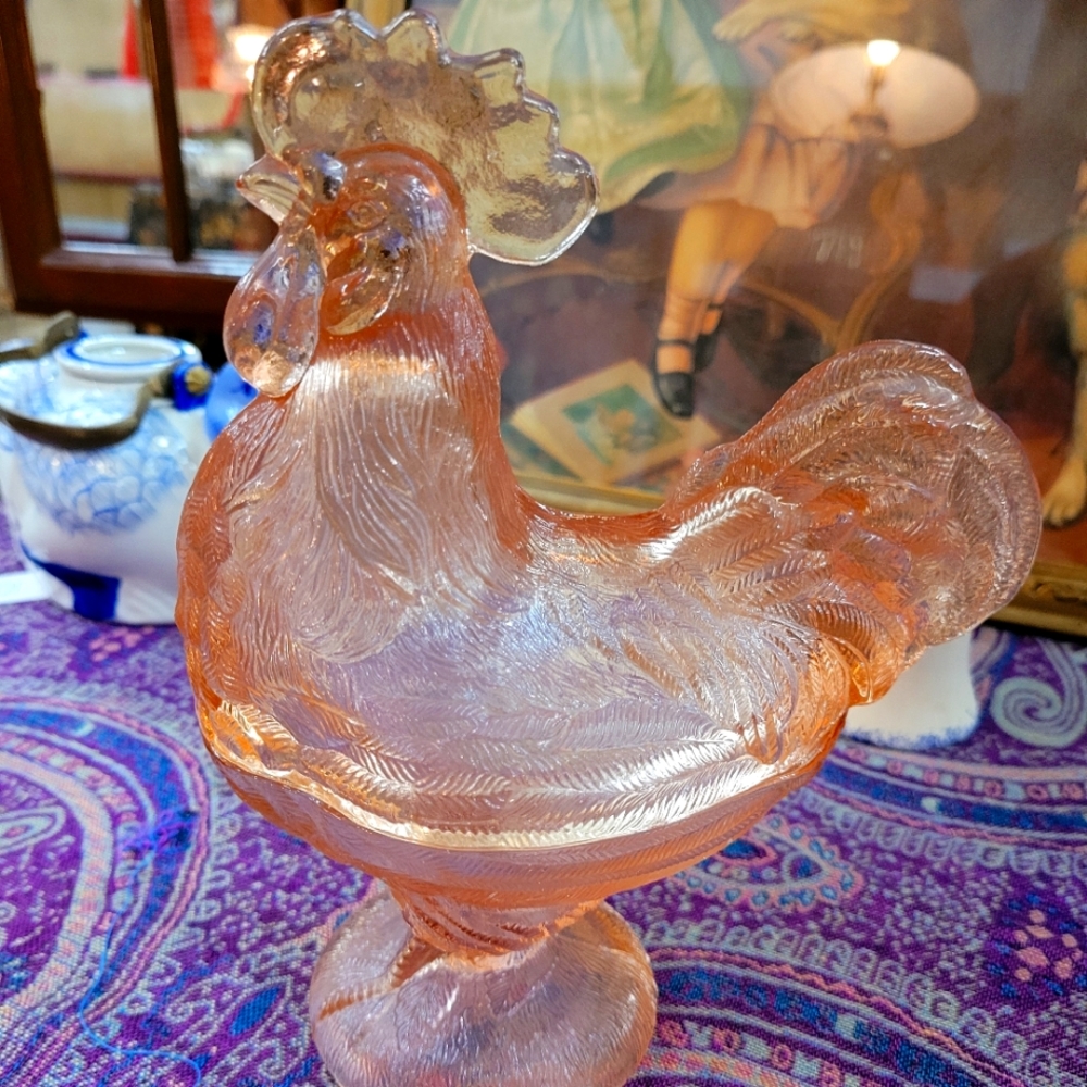 Pink L.E Smith Rooster candy compote